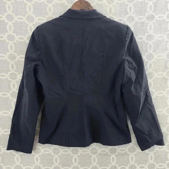 Express Made In France Stretched Black Full Zip Women's Blazer L - Picture 2 of 10